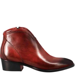 Stivaletto Da Donna Liscio Con Tacco Medio In Pelle Colore Rosso
