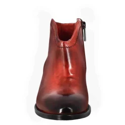 Stivaletto Da Donna Liscio Con Tacco Medio In Pelle Colore Rosso