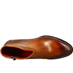 Stivaletto Da Donna Liscio Con Tacco Medio In Pelle Colore Marrone Chiaro