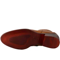 Stivaletto Da Donna Liscio Con Tacco Medio In Pelle Colore Marrone Chiaro