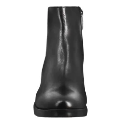 Stivaletto Da Donna Liscio Con Tacco Medio In Pelle Colore Nero