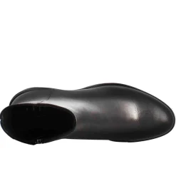 Stivaletto Da Donna Liscio Con Tacco Medio In Pelle Colore Nero