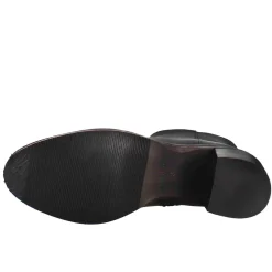 Stivaletto Da Donna Liscio Con Tacco Medio In Pelle Colore Nero