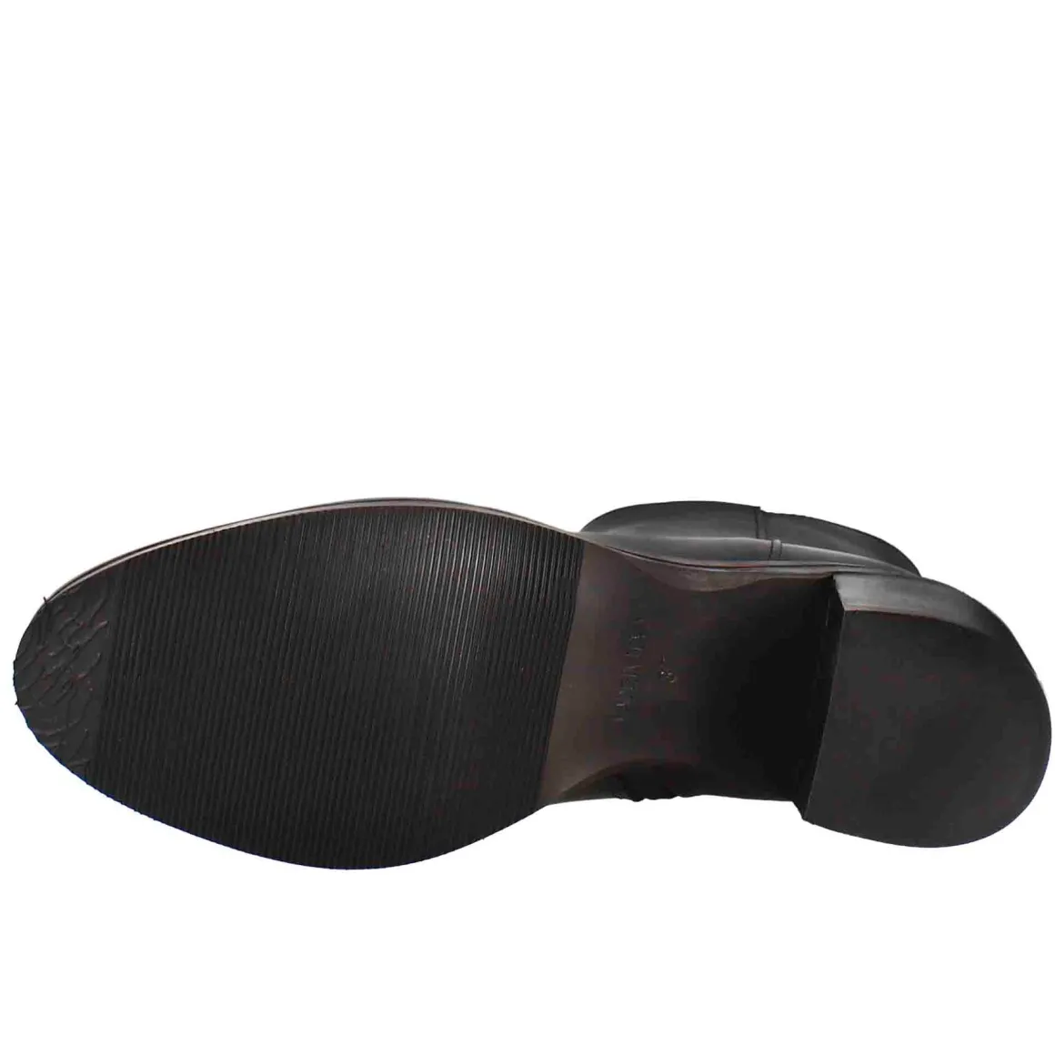 Stivaletto Da Donna Liscio Con Tacco Medio In Pelle Colore Nero