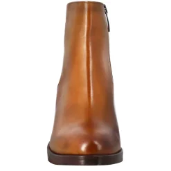 Stivaletto Da Donna Liscio Con Tacco Medio In Pelle Marrone