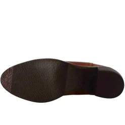 Stivaletto Da Donna Liscio Con Tacco Medio In Pelle Marrone