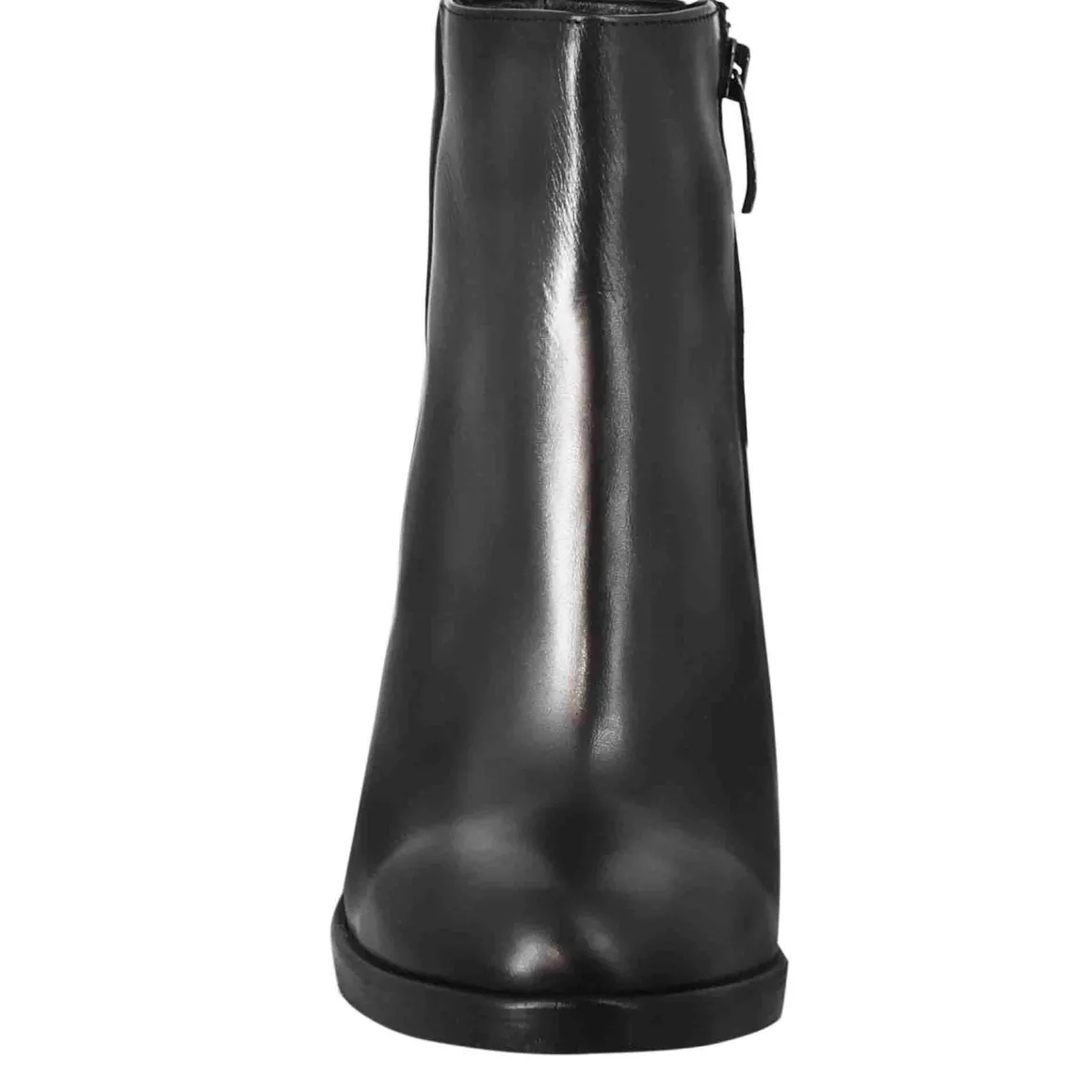 Stivaletto Da Donna Liscio Con Tacco Alto In Pelle Colore Nero