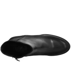 Stivaletto Da Donna Liscio Con Tacco Alto In Pelle Colore Nero