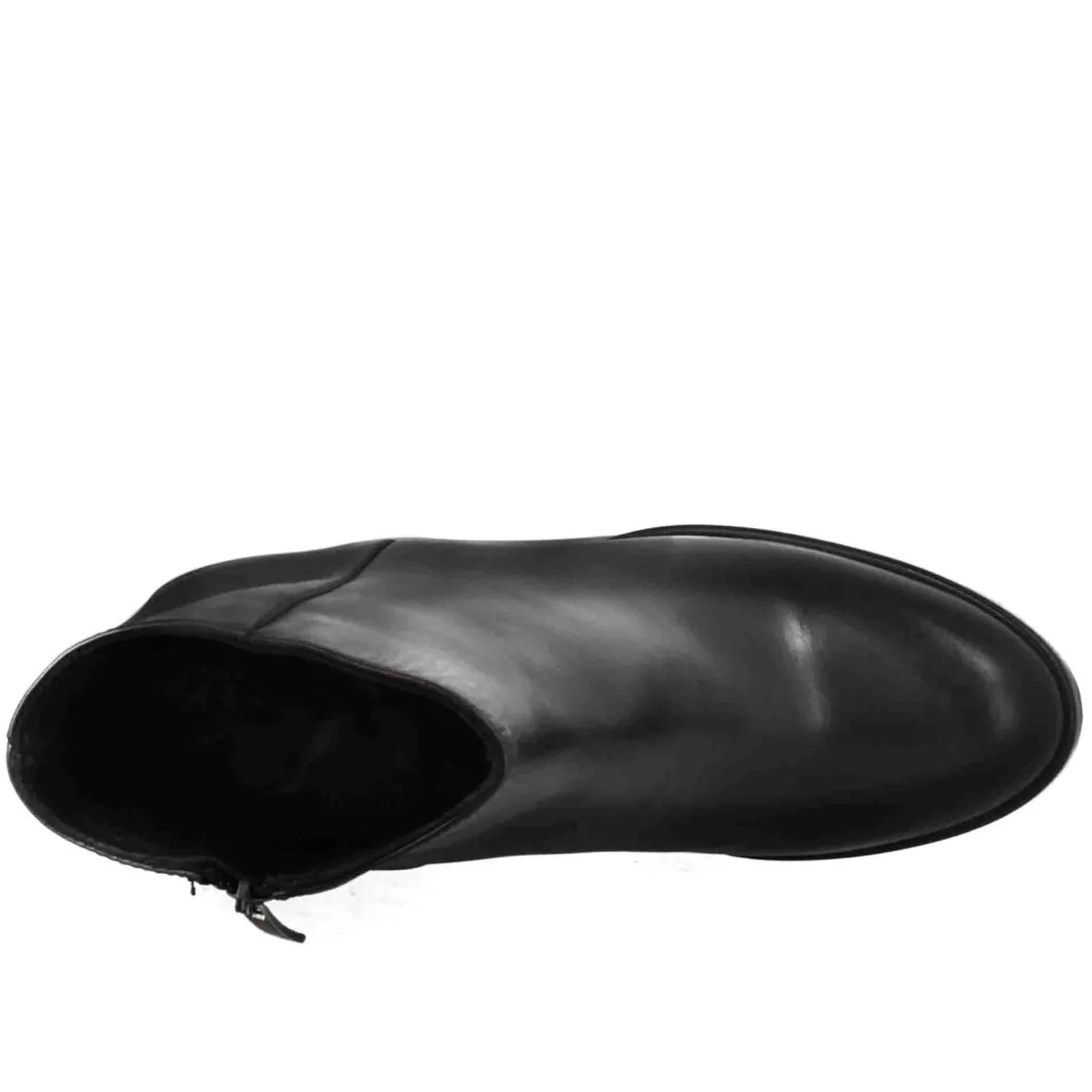 Stivaletto Da Donna Liscio Con Tacco Alto In Pelle Colore Nero