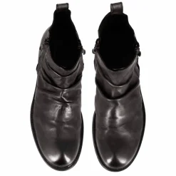 Stivaletto Da Uomo Con Arricciatura In Pelle Colore Grigio