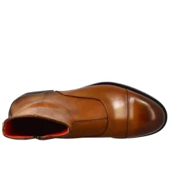 Stivaletto Da Uomo In Pelle Colore Marrone Chiaro Con Chiusura Zip
