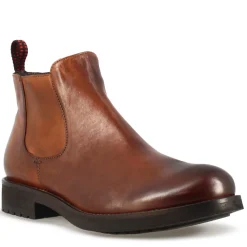 Stivaletto Da Uomo In Pelle Marrone E Suola In Gomma