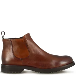 Stivaletto Da Uomo In Pelle Marrone E Suola In Gomma