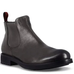 Stivaletto Da Uomo In Pelle Colore Nero E Suola In Gomma