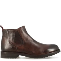 Stivaletto Da Uomo In Pelle Marrone Scuro E Suola In Gomma