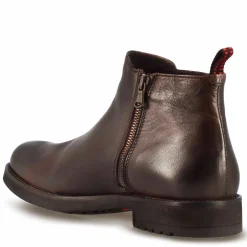 Stivaletto Da Uomo In Pelle Marrone Scuro E Suola In Gomma
