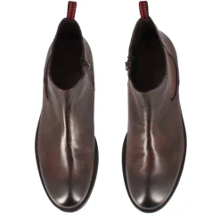 Stivaletto Da Uomo In Pelle Marrone Scuro E Suola In Gomma