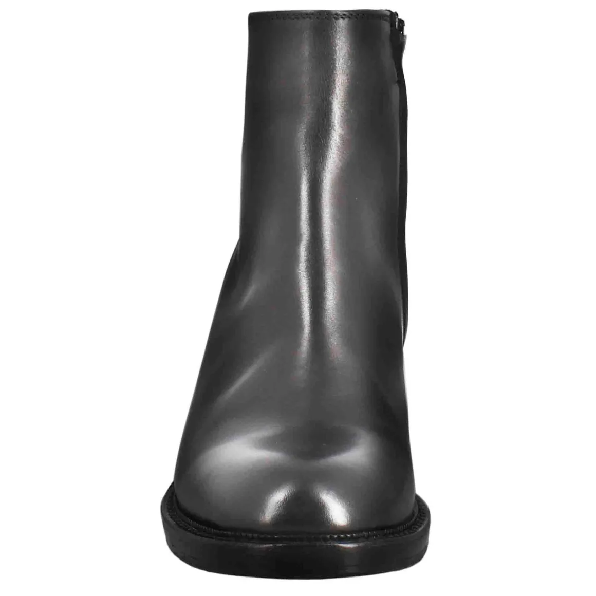 Stivaletto Diver Basso Da Donna Con Tacco In Pelle Lavata Colore Nero