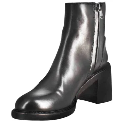 Stivaletto Diver Basso Da Donna Con Tacco In Pelle Lavata Colore Nero