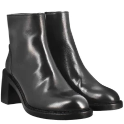 Stivaletto Diver Basso Da Donna Con Tacco In Pelle Lavata Colore Nero