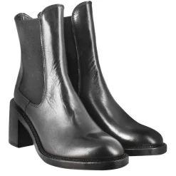 Stivaletto Diver Chelsea Da Donna Con Tacco In Pelle Lavata Colore Nero