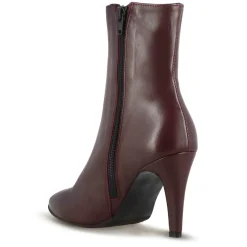 Stivaletto Elegante Da Donna A Punta In Pelle Colore Bordeaux