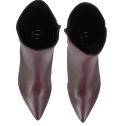Stivaletto Elegante Da Donna A Punta In Pelle Colore Bordeaux
