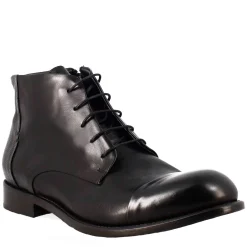 Stivaletto Nero Vintage Elegante Da Uomo In Pelle