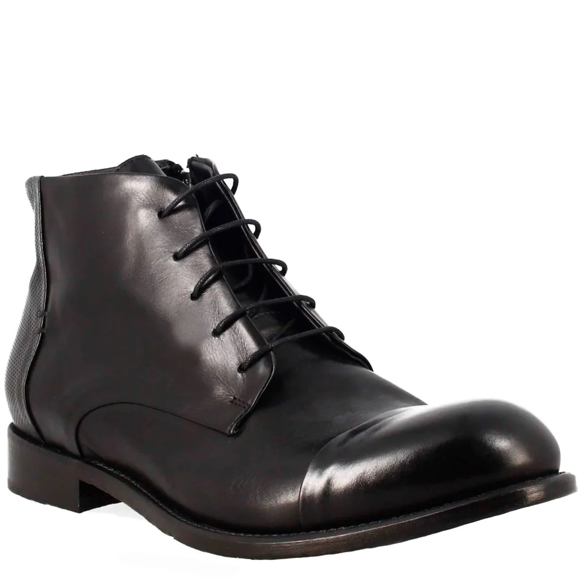 Stivaletto Nero Vintage Elegante Da Uomo In Pelle