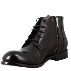 Stivaletto Nero Vintage Elegante Da Uomo In Pelle