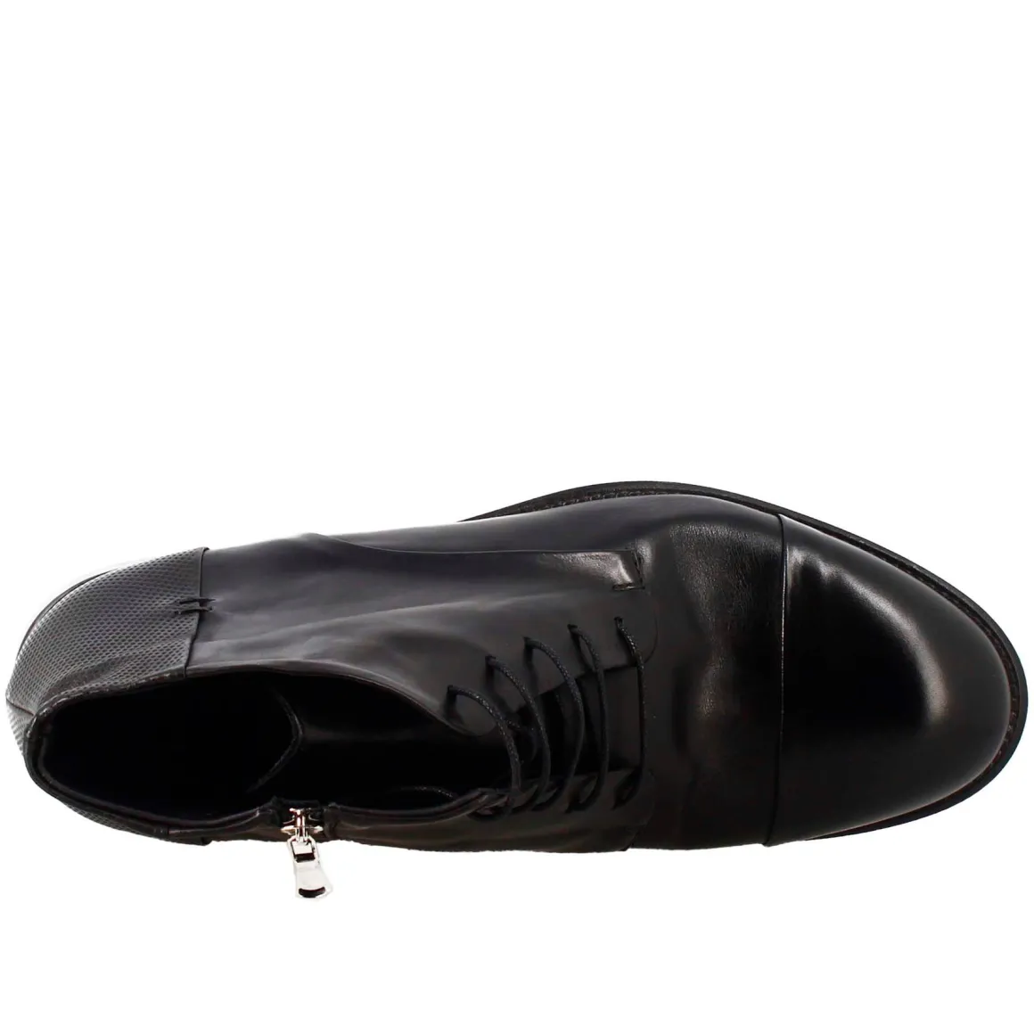 Stivaletto Nero Vintage Elegante Da Uomo In Pelle
