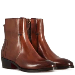 Stivaletto Stile Texano Asimmetrico Da Donna In Pelle Colore Marrone