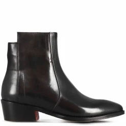 Stivaletto Stile Texano Asimmetrico Da Donna In Pelle Colore Nero