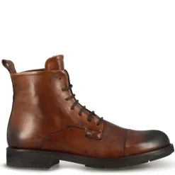 Stivaletto Vintage Da Uomo In Pelle Colore Marrone Con Allacciatura