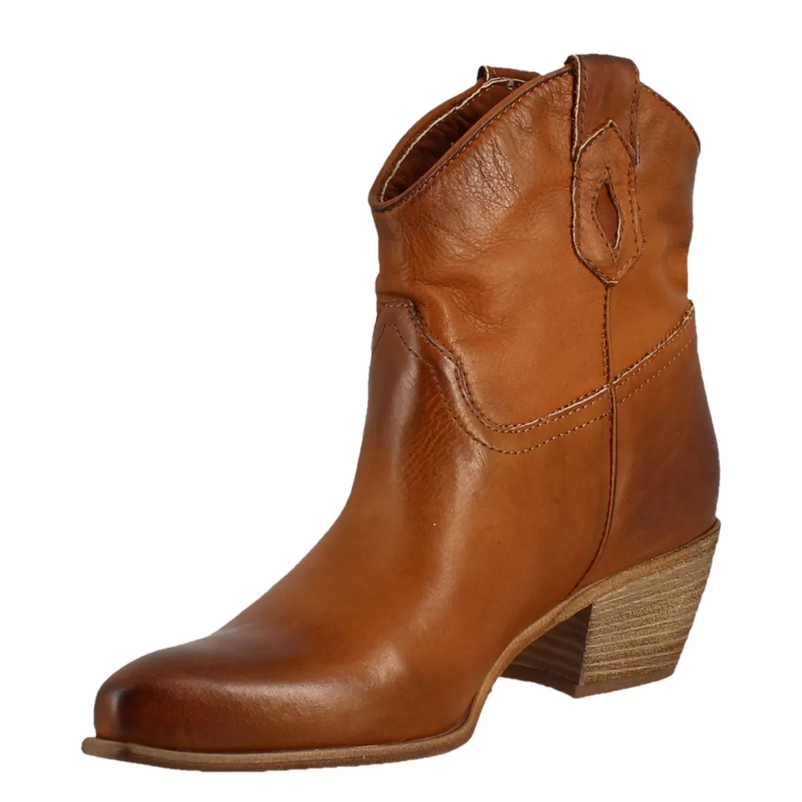 Stivali Texani Bassi Da Donna Sfoderati In Pelle Vintage Marrone