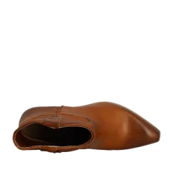 Stivali Texani Bassi Da Donna Sfoderati In Pelle Vintage Marrone