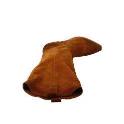 Stivali Texani Da Donna Sfoderati In Camoscio Marrone.