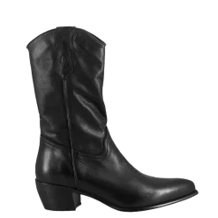 Stivali Texani Da Donna Sfoderati In Pelle Vintage Nera