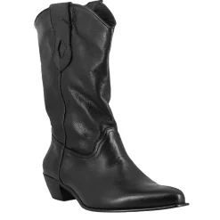 Stivali Texani Da Donna Sfoderati In Pelle Vintage Nera