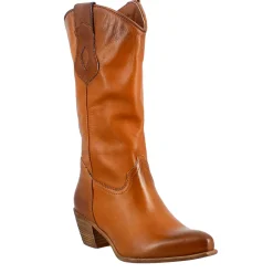 Stivali Texani Da Donna Sfoderati In Pelle Vintage Marrone.