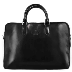 Valigetta Professionale In Pelle Con Tracolla Rimovibile Colore Nero