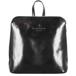 Zainetto Ginevra Da Donna In Pelle Liscia Colore Nero Con Cerniera