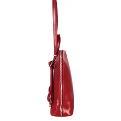 Zainetto Ginevra Da Donna In Pelle Liscia Colore Rosso Con Cerniera