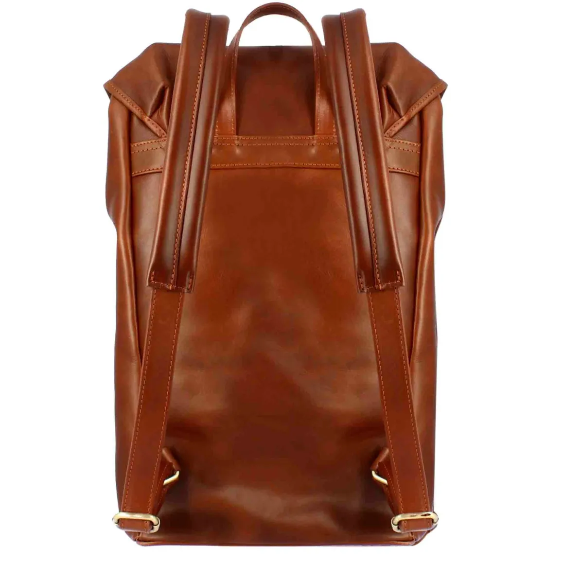 Zaino Da Viaggio In Pelle Colore Marrone Con Fibbie