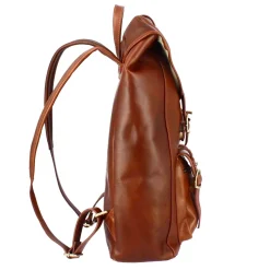 Zaino Da Viaggio In Pelle Colore Marrone Con Fibbie