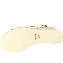 Zeppa Da Donna Alta In Pelle Colore Panna